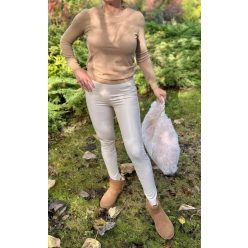   Női Push up bőrhatású leggings bélelt bézs xs-xl méretig