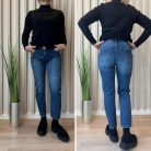 Női sötétkék egyenes szárú basic farmer nadrág 