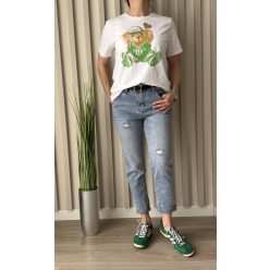 Világoskék Mom Jeans farmernadrág