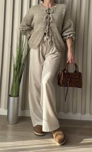 Női bőszárú gumis derekú nadrág megkötővel