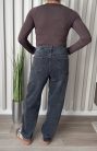 ???? „Relaxed Balloon Jeans” – Sötétszürke ballon fazonú női farmer
