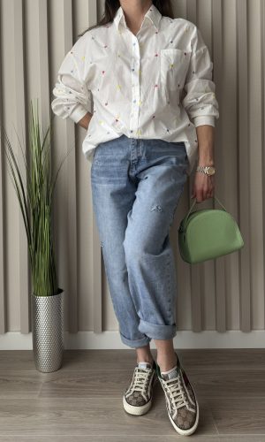 “Color Pop” hímzett oversize pamuting