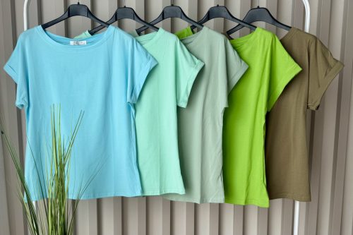  „ColorBasic” női rövid ujjú pamut póló – 14 színben