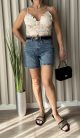Daisy Lace virágmintás csipke crop top