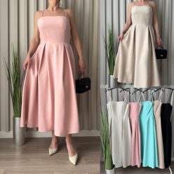 Bella Donna” elegáns pántos midi ruha