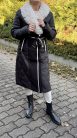 Öves szörmegalléros télikabát fekete