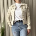 „Sandy Denim” bézs női farmerdzseki – S-2XL méretig
