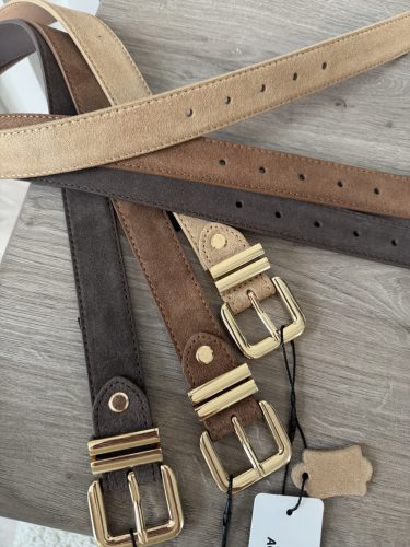 Női hasított bőr öv arany csattal – elegáns, prémium minőségű öv több színben