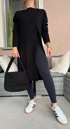 Hosszú oldalt sliccelt pulcsi