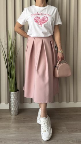 „Grace Touch” elegáns pliszírozott midi szoknya