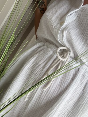 Pure Cotton fehér overál – állítható derékrésszel