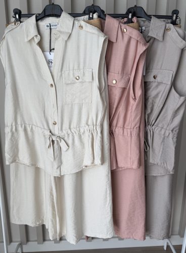 Elegáns öves ujjatlan szett